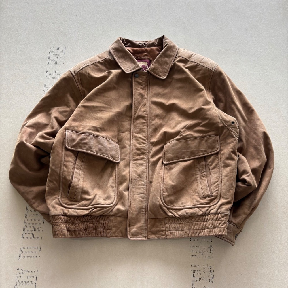 Vintage Leather Bomber Jacket